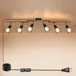 Hibay Plug Track Lighting, 6-LIGHT Rotatable Ceiling Fixture. Fixed Price $83.22.