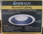 Emerald 75 Watt 1/4"D Coilex Baffle Recessed Lighting Fixture #P301-ICWW White. Fixed Price $18.00.