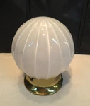 Vintage Ribbed White Glass Ball Globe Ceiling Fixture Underwriters Laboratories. Fixed Price $59.85.