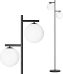 Ralbay Matte Black Globe Floor Lamp- 2 Modern Frosted (bulb Excluded). Fixed Price $49.95.