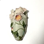 Ibis & Orchid Design Inc Hummingbird Pink Cattleya #122 Wall Pocket Vase. Fixed Price $31.00.