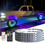 4X 15.5'' Rgb Color Chasing Double Row Led Wheel Lights For Truck Tire Rim. Fixed Price $203.00.