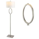 61" Nickel Metal Led Floor Lamp For Living Room Modern Hoop Design Standing L.... Fixed Price $115.30.