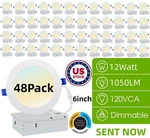 Recessed Led Ceiling Lighting, 6 Inch, Disk Downlight, 12W, 1050 Lumens, Us Ship. Fixed Price $66.00.