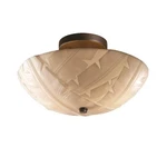 Justice Design Porcelina Ring Semi-flush, Rnd, 14", Dk Brz, Banana Leaf, Led. Fixed Price $262.40.