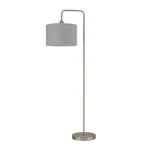 Barden 58 In. Brass Floor Lamp With Light Gray Velvet Shade By Globe Electric. Fixed Price $49.99.