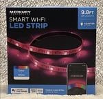 Merkury Innovations Smart Wi-fi Led Light Strip 9.8FT Multicolor Weather Resist. Fixed Price $24.00.