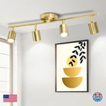 Fondiiz 4-WAY Track Lighting Rotatable Heads Ceiling Fixture Brushed Gold. Fixed Price $81.27.