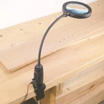 Woodriver Led Shop Light With Magnifying Glass Head. Fixed Price $76.98.