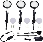 Under Cabinet Led Black Cover Puck Lighting Kit With Touch Dimmer Switch. Fixed Price $26.39.