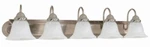 Nuvo 60/323 Ballerina - 5 Light Vanity Brushed Nickel Finish With Alabaster Gl. Fixed Price $145.47.