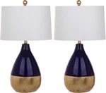 Modern Navy & Gold Table Lamp Set 2 With Led Bulbs For Home Office. Fixed Price $234.99.
