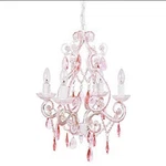 New Tadpoles Mini 4-BULB Vintage Chandelier Pink Sapphire 14" X 17". Fixed Price $49.99.