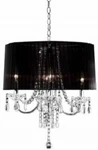 Sheer Black Shade Tear Drop Crystal Chandelier Elegant Ceiling Lamp 24''H. Fixed Price $181.00.