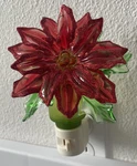 Poinsettia Flower Red Green Plastic Christmas Holiday Night Light 6. Fixed Price $25.00.