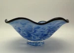 The Glass Forge Signed 2015 Blue/white Hand-blown Bowl. Fixed Price $79.00.