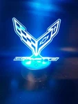 Edge Lit Tabletop Sign, Multi-colored Led, Desk Lamp, Night Light Chevy Corvette. Fixed Price $18.99.