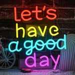 Lets Have Good Day Neon Sign For Wall Decor, Usb Powered Colorful Letters N.... Fixed Price $36.61.