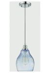 Jeremiah Model# P615CH1 Pendant Light-chrome-clear W/blue Hue Globe. Fixed Price $75.00.