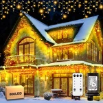 800 Led Icicle Lights Outdoor, Plug 79FT Waterproof Christmas String Light.... Fixed Price $23.48.