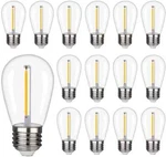 Waterproof S14 Led Bulbs Outdoor String Lights Replacement E26 Base 15PACK. Fixed Price $13.99.