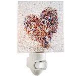 J Devlin Glass Art Stained Night Light, Purple, Blue Green Pink. Fixed Price $57.99.
