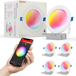 6" Led Smart Slim Recessed Pot Light, Wifi App & Voice Control, 120VAC, 13W, 100. Fixed Price $133.99.