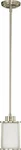Nuvo 60/2866 Mini Pendant With Satin White Glass, Brushed Nickel. Fixed Price $126.99.