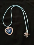 New Dallas Cowboy Heart Shape Pendant With Light Blue Faux Necklace 17 1/2"-19". Fixed Price $9.95.