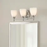 Hampton Bay Solomone 22IN 3-LIGHT Polished Chrome Bathroom Vanity Fixture. Fixed Price $64.99.