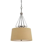 Cal Lighting Cresco 3-LT Pendant, Steel/burlap, 33.88" FX-3538-1P. Fixed Price $420.00.