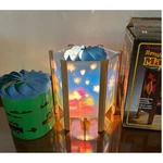 Vintage Revolving Magic Lamp Carousel Christmas Wood Motion Night Light. Fixed Price $40.00.