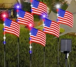 Solar American Flag Lights - Eight Lighting Modes Continual Display Set Of 6. Fixed Price $51.83.