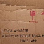 (2-PK) Fangio Lighting Table Lamp Antique Brass 30.5" W-1497AB. Fixed Price $114.99.