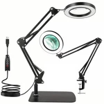 Led Usb 10X Magnifying Desk Lamp With 3 Color Modes, Level Dimmable And Fl.... Fixed Price $35.03.