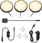 Ygs-tech Led Puck Lights, Under Cabinet Lighting 3 Pack (black), Warm White. Fixed Price $25.64.