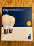 Ring Smart Lightbulb Starter Kit With Bridge A19 60W Equivalent 2-PK. Fixed Price $25.00.
