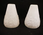 Pair Muller Freres Luneville Art Nuevo Satin Glass Antique Lamp Shades Signed. Fixed Price $145.00.