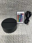 Black Circular 3-D Illusion Led Lamp Base Rgb With Remote & Usb Cable Set Of 6. Fixed Price $35.00.
