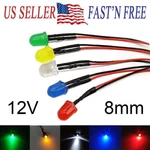 5/10PCS 12V 8MM Led Lights Emitting Diodes Pre Wired Assorted Kit Lamps. Fixed Price $7.99.