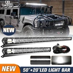 Roof 50" + 20" Led Light Bar 2LEAD Wires Combo Kit For Hummer H1 H2 H3 Humvee. Fixed Price $107.09.