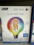 Feit Electric 60W G30 Spiral Filament Led Smart Bulb 1PK. Fixed Price $19.99.