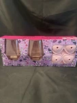 Betsey Johnson Iridescent Whiskey Glasses Set Of 2 Hexagon Shape With Ice Molds. Fixed Price $20.85.