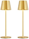 Cordless Table Lamp 2 Pack 14IN Circle Shade Gold Rechargeable Touch Control. Fixed Price $51.99.
