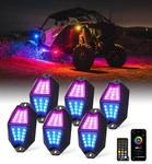 6PC Rgbw Led Rock Lights Kit Bluetooth App Remote Pure White Underglow Offroad. Fixed Price $72.19.