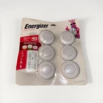 Jasco Energizer Battery 3 Mode Remote Controlled Puck Lights 40 Lumen 6 Pack. Fixed Price $21.36.