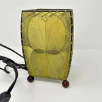 Eangee Square Table Lamp Real Fossilized Alibangbang Leaves Wood Feet + Led Bulb. Fixed Price $55.00.