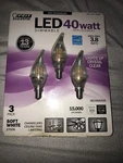 Feit Led Clear Cfc Chandelier Bulb Dimmable 2700K Soft White 3.8W/40W 6-PIECES. Fixed Price $15.99.