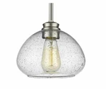Z-lite Amon 722MP-BN Brushed Nickel 1-LIGHT Pendant W/seeded Bowl Glass Shade. Fixed Price $53.97.