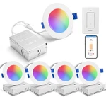 Xsky Smart Recessed Zigbee 3.0 Lighting 4 Inch Pack Rgbcw Dimmable, Downlig.... Fixed Price $221.38.